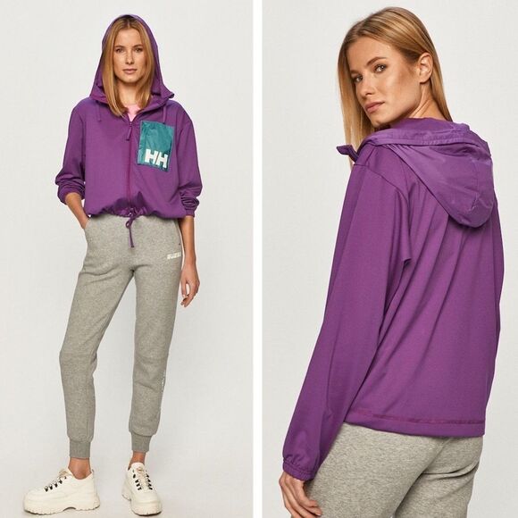 Helly Hansen Purple Cropped Fleece Full Zip Jacket Size Medium - Picture 3 of 8